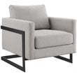 Modway Posse Upholstered Fabric Upholstered Accent Chair in Black and Camel