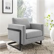 Modway Posse Upholstered Fabric Upholstered Accent Chair in Black and Light Gray