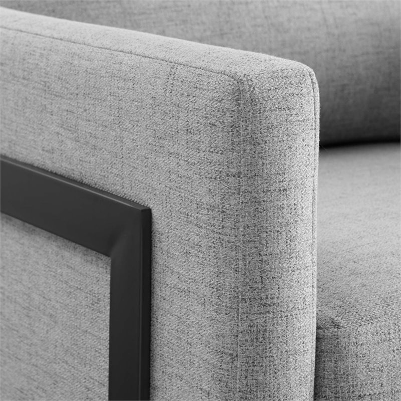 Modway Posse Upholstered Fabric Upholstered Accent Chair in Black and Light Gray