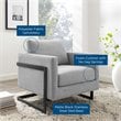 Modway Posse Upholstered Fabric Upholstered Accent Chair in Black and Light Gray