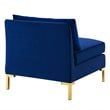 Modway Ardent 3-Seater Performance Velvet Sofa in Navy & Gold