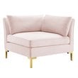 Modway Ardent 3-Seater Performance Velvet Sofa in Pink & Gold