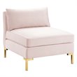 Modway Ardent 3-Seater Performance Velvet Sofa in Pink & Gold