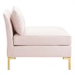 Modway Ardent 3-Seater Performance Velvet Sofa in Pink & Gold