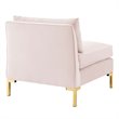Modway Ardent 3-Seater Performance Velvet Sofa in Pink & Gold