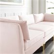 Modway Ardent 3-Seater Performance Velvet Sofa in Pink & Gold
