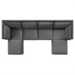 Modway Ardent 6-Piece Performance Velvet Modular Sectional Sofa in Gray