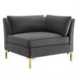 Modway Ardent 4-Seater Performance Velvet Modular Sofa in Gray