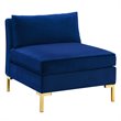 Modway Ardent 5-Piece Performance Velvet Modular Sectional Sofa in Navy/Gold