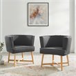 Anders Upholstered Fabric Accent Chair Set of 2 in Gray