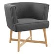 Anders Upholstered Fabric Accent Chair Set of 2 in Gray