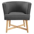 Anders Upholstered Fabric Accent Chair Set of 2 in Gray