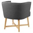 Anders Upholstered Fabric Accent Chair Set of 2 in Gray