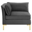 Modway Ardent 7-Piece Performance Velvet Modular Sectional Sofa in Gray