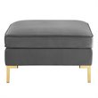 Modway Ardent 7-Piece Performance Velvet Modular Sectional Sofa in Gray