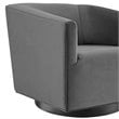 Modway Twist Performance Velvet Tufted Swivel Arm in Gray (Set of 2)