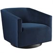 Modway Twist Performance Velvet Tufted Swivel Arm in Midnight Blue (Set of 2)