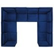 Modway Ardent 8-Piece Performance Velvet Modular Sectional Sofa in Navy