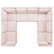 Modway Ardent 8-Piece Performance Velvet Modular Sectional Sofa in Pink