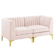 Modway Ardent 8-Piece Performance Velvet Modular Sectional Sofa in Pink