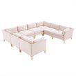 Modway Ardent 8-Piece Performance Velvet Modular Sectional Sofa in Pink