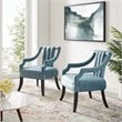 Modway Harken Performance Velvet Accent Arm Chair in Light Blue (Set of 2)