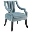 Modway Harken Performance Velvet Accent Arm Chair in Light Blue (Set of 2)