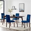 Prosper 5 Piece Upholstered Velvet Dining Set in Cappuccino Navy