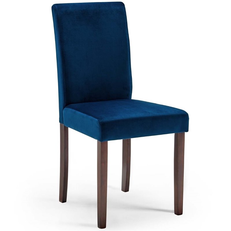 Prosper 7 Piece Upholstered Velvet Dining Set in Cappuccino Navy