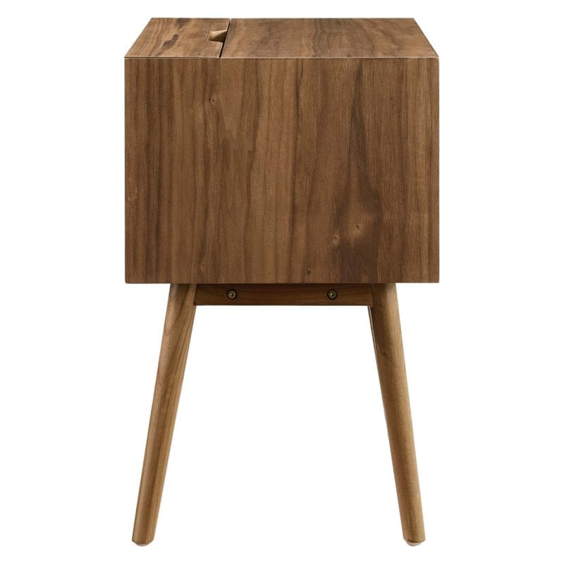 Modway Ember Modern Engineered Wood Nightstand With USB Ports in Walnut