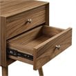 Modway Ember Modern Engineered Wood Nightstand With USB Ports in Walnut