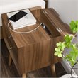 Modway Ember Modern Engineered Wood Nightstand With USB Ports in Walnut