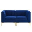 Modway Triumph Channel Performance Velvet Tufted Loveseat in Navy