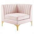 Modway Triumph Channel Performance Velvet Tufted Loveseat in Pink