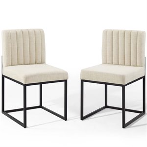 modway carriage fabric tufted dining side chair (set of 2)