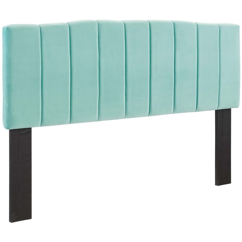Modway Camilla Channel Performance Velvet Tufted Twin Headboard in Mint