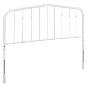 Modway Lennon Contemporary Modern Full Metal Spindle Headboard in White