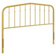 Modway Lennon Contemporary Modern Queen Metal Spindle Headboard in Gold