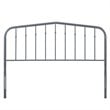 Modway Lennon Contemporary Modern Queen Metal Spindle Headboard in Gray
