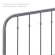 Modway Lennon Contemporary Modern Queen Metal Spindle Headboard in Gray