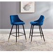 Modway Adorn Tufted Performance Velvet Bar Stool in Navy Set of 2