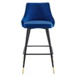 Modway Adorn Tufted Performance Velvet Bar Stool in Navy Set of 2