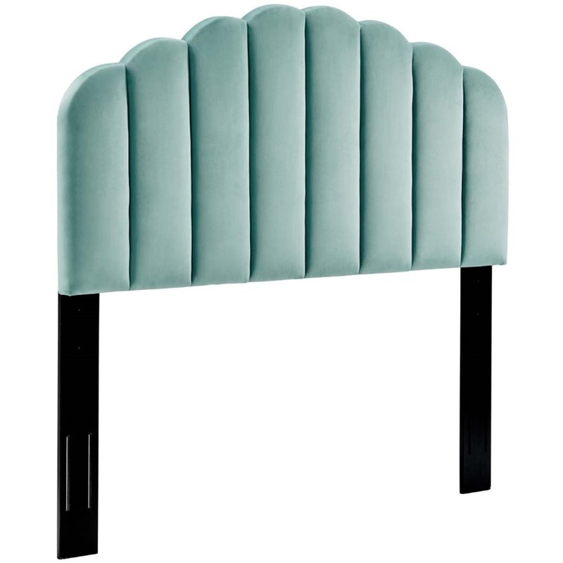 Modway Veronique Full/Queen Modern Performance Velvet Headboard in Mint