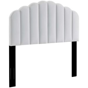 Modway Veronique Full/Queen Modern Performance Velvet Headboard in White