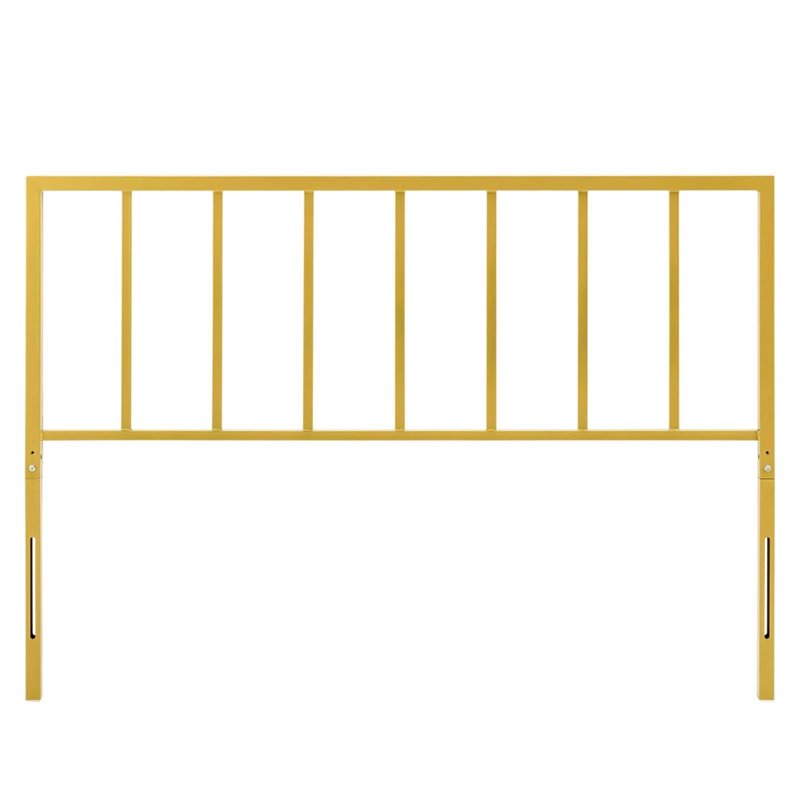 Modway Tatum Queen Modern Style Powder Coated Iron Headboard in Gold