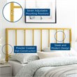 Modway Tatum Queen Modern Style Powder Coated Iron Headboard in Gold