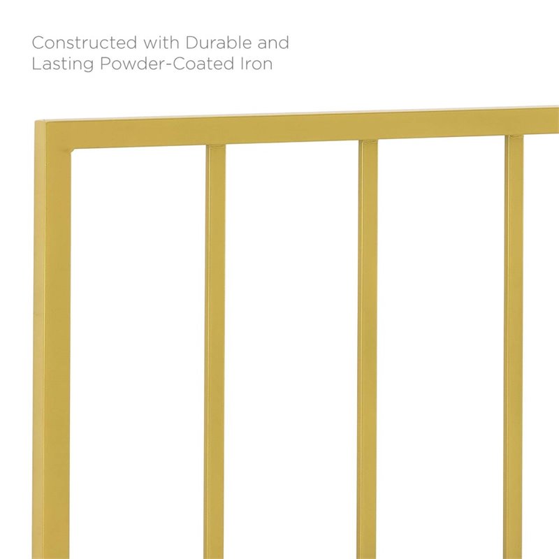 Modway Tatum Queen Modern Style Powder Coated Iron Headboard in Gold