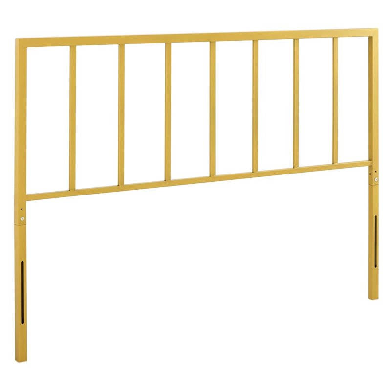 Modway Tatum Queen Modern Style Powder Coated Iron Headboard in Gold