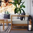 Modway Upland 5-Piece Teak Wood Patio Sectional Sofa Set in Natural and White
