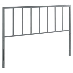 modway tatum contemporary modern metal spindle headboard in gray
